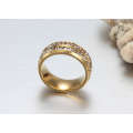 Crystal Stainless Steel Engraved Ring, Gold Finger Ring Design For Women Men With Price